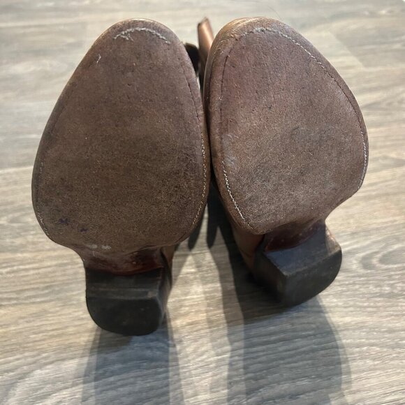 Justin Men's 10.5D Apache Brown Leather Western Cowboy Round Toe Boots 2253 - Picture 3 of 12